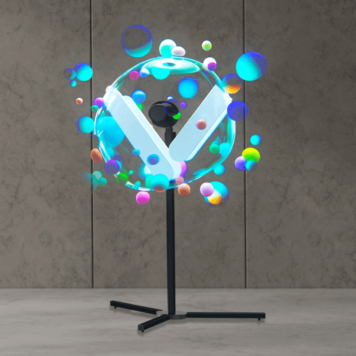Spinning LED hologram in a retail setting