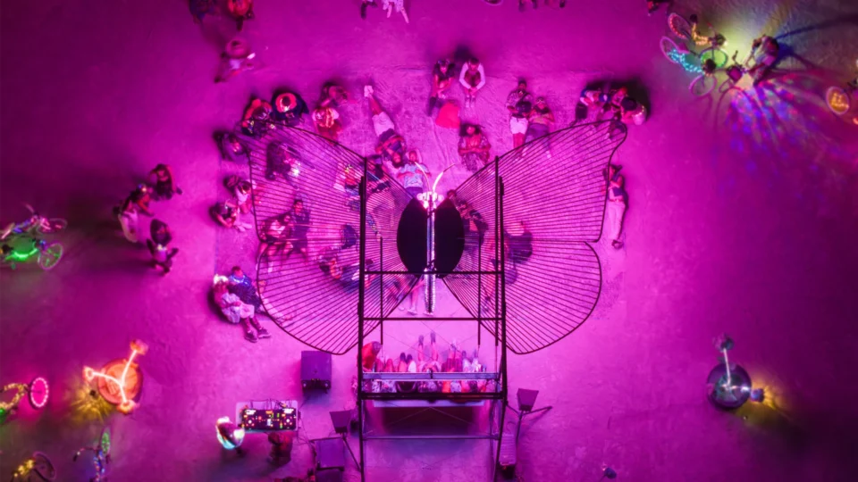 Christopher Schardt's Mariposa LED sculpture at Burning Man 2023